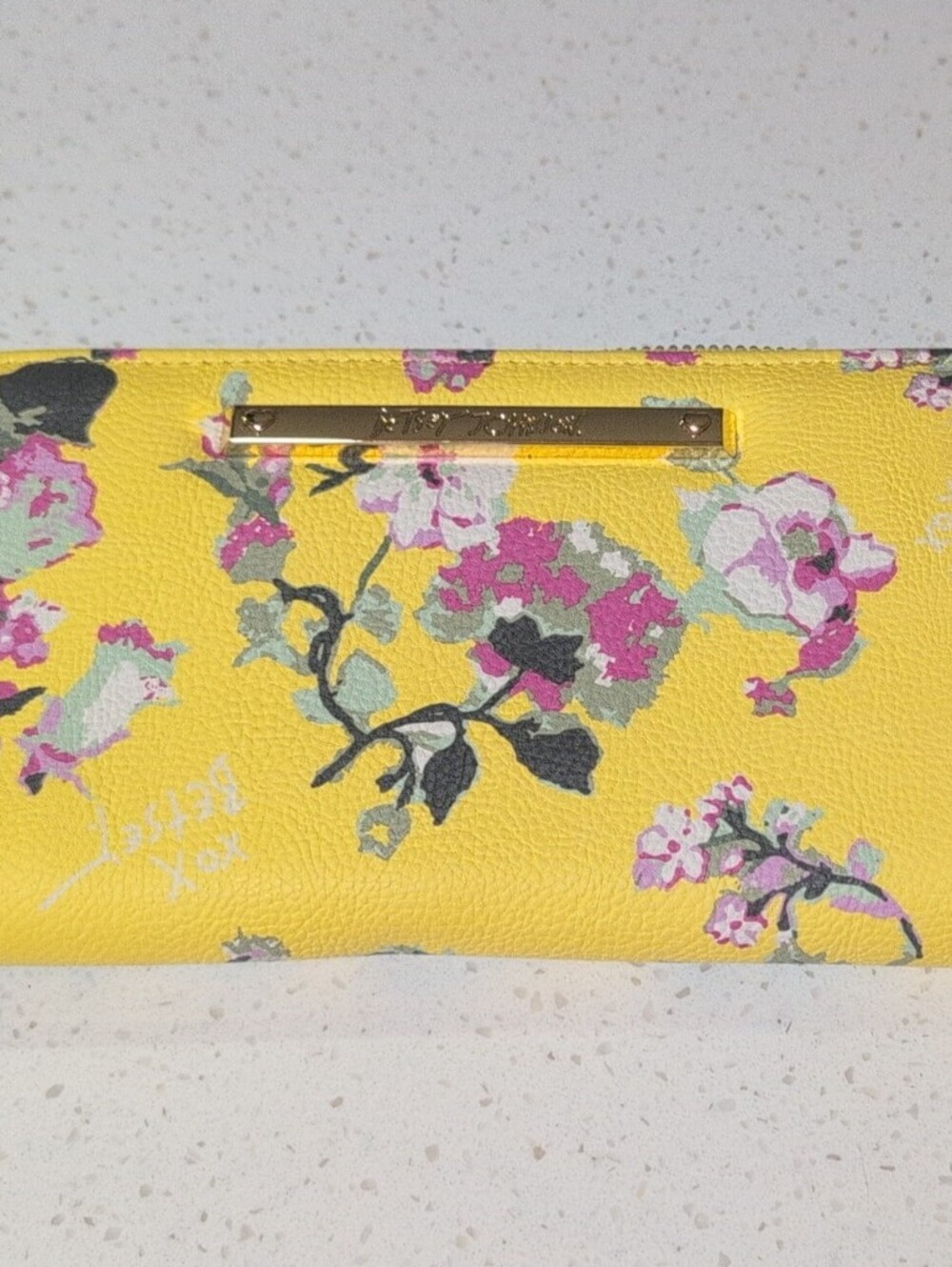 Yellow Floral Zip Wallet